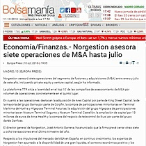 Norgestion asesora siete operaciones de M&A hasta julio